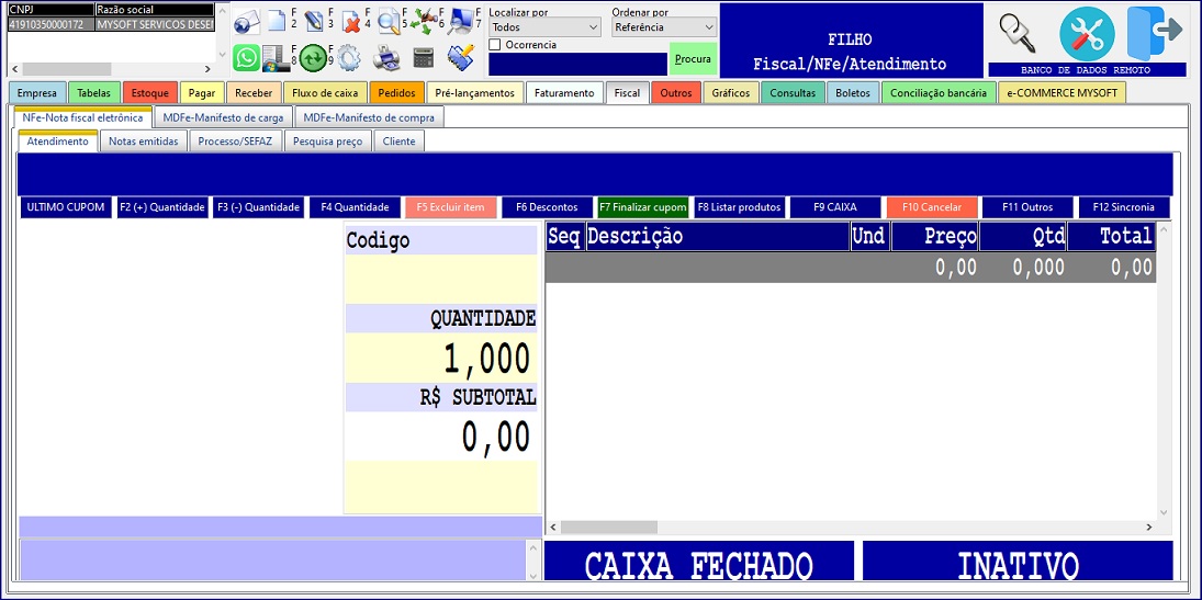 MySoft ERP - Dashboard Principal