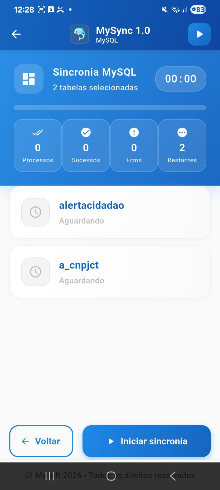 MySync - Configuração MySQL