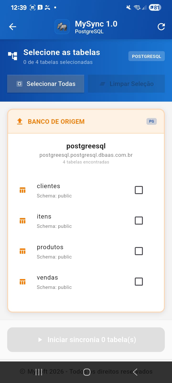MySync - Status da Sincronização