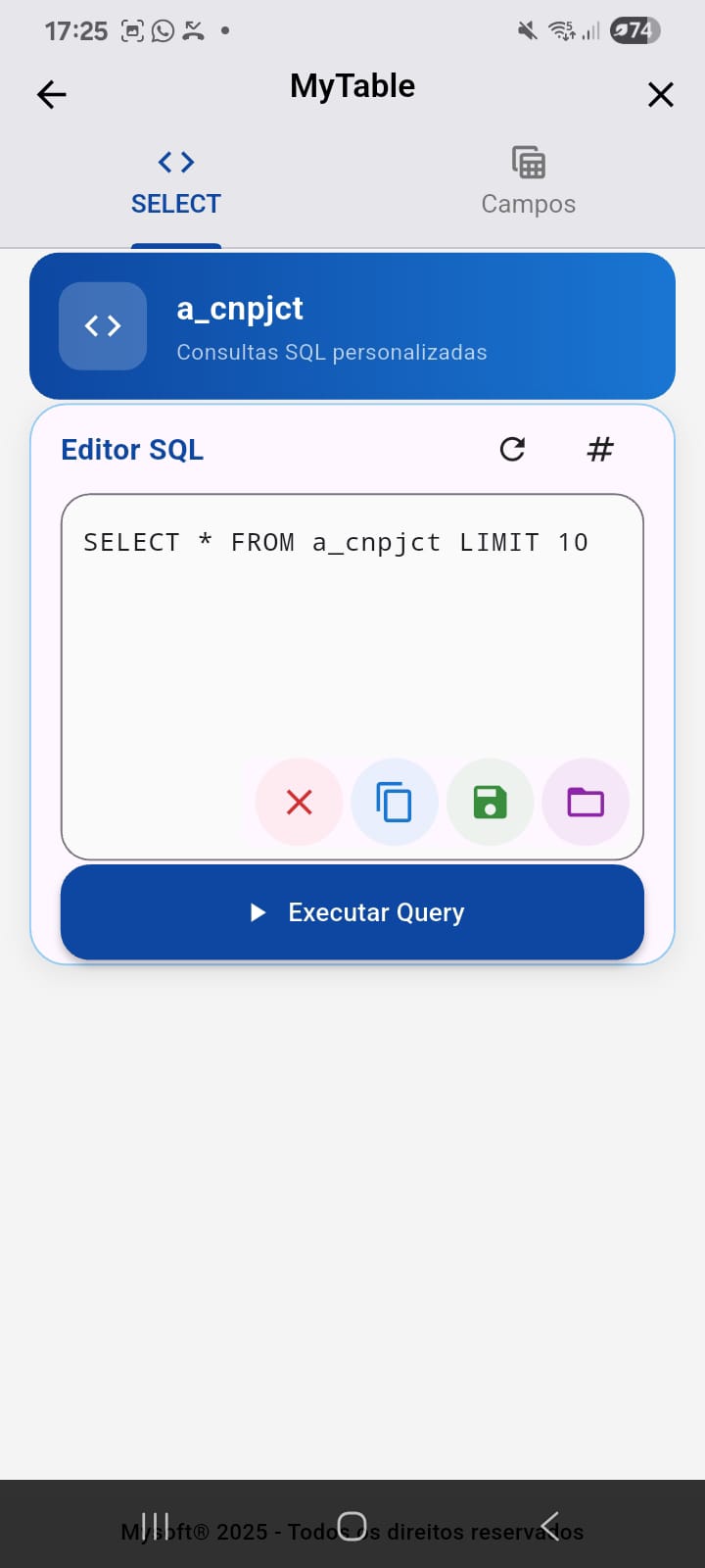 MyTable - Configuração de Conexões